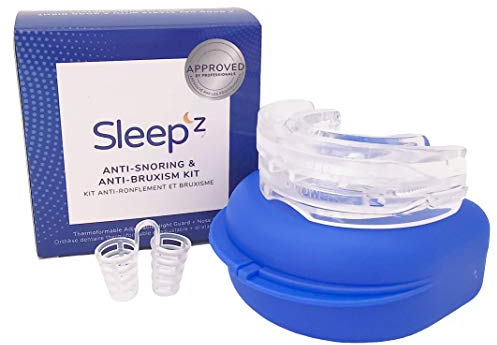 Sleep'Z Anti-Schnarch Set – 3in1 Schnarchstopper & Knirscherschiene + Nasenspreizer gegen Schnarchen und Zähneknirschen (Schlafapnoe & Bruxismus)