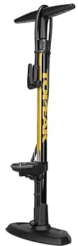 Topeak Joeblow Sport Digital Standpumpe aus Stahl und Gummi in der Farbe Schwarz-Gelb, Maße: 25,4cm x 18cm x 68cm, 15700259