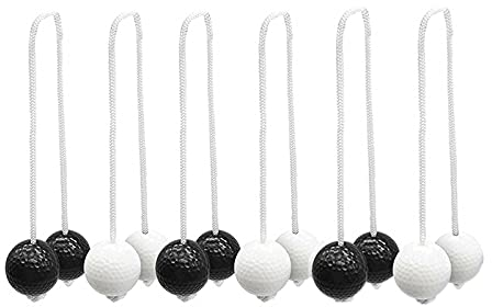 SHANGHh 6 Pairs Leitergolf Bälle, Golfpraxis Training Sport Schnur Bälle Set, Leiter Golf Ball für Toss Spiel, Wurfspiel Toss Bolas Outdoor, Schwarz-Weiß Farbe Ball Set