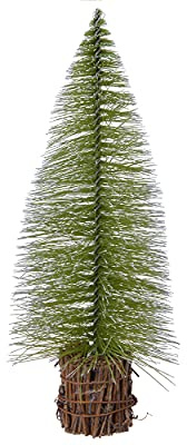 Tannenbaum Miniatur mit Holzfuss 20cm hoch D. 7cm künstlich Modellbau Tischdeko Fensterdeko grün
