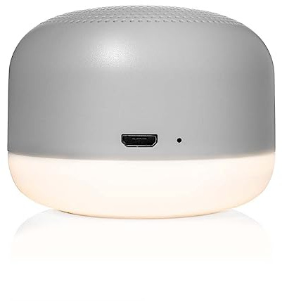 Yogasleep Travel Mini Gray Portable White Noise Sound Machine | 6 Soothing Sounds | Soft Dimable Night Light | Compact Sleep Therapy for Adults & Baby | USB Rechargeable | Lanyard for Easy Hanging