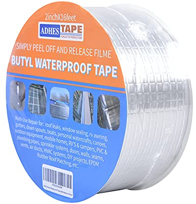 ADHES Butylband Dichtungsbänder Silber Aluminiumfolie Tape Abdichtband Wasserdichte Klebeband Dichtmasse Reperaturband Klebeband Flachdach (10cm x 5m)