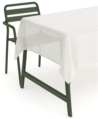 texpot Tischdecke 160 cm hellgrau Gartendecke mit Saum abwaschbar Gartentischdecke Balkon Terrasse wetterfest