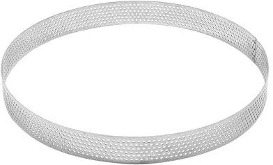 Pedrini stampo microforato ad anello diametro 18 cm in acciaio inox