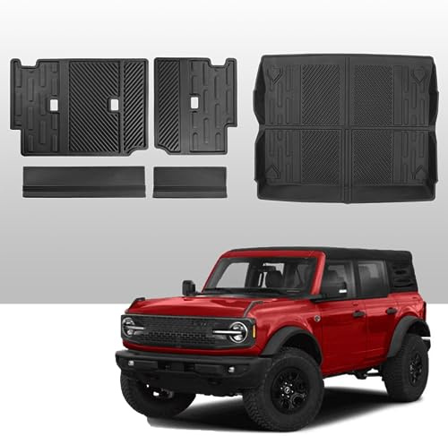 Mabett Seat Back Cover and Cargo Liner for Ford Bronco 4 Door Accessories, All-Weather Backrest Protector Trunk Mat Fit Bronco 2021-2024