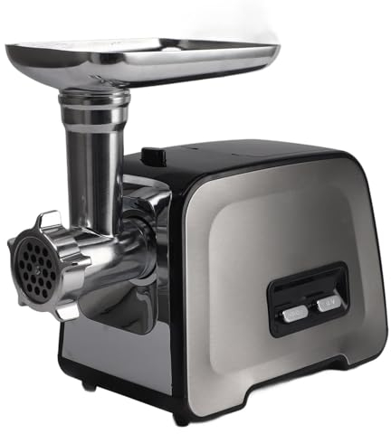 ciciglow Elektrischer Fleischwolf, 3500 W Edelstahl, Robuster Fleischwolf mit Abnehmbarem Wurstfüller und 2 Ersatzklingen