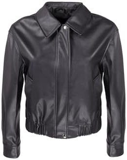 QUEEN HELENA Giacca di Pelle Giubbino Corto Giacchetta Biker Leggera Casual Donna Y4006