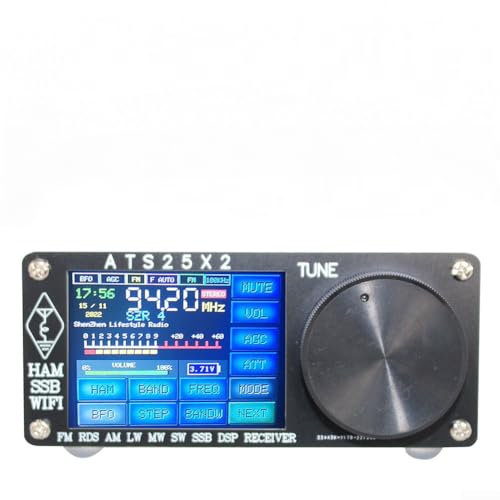 CARMOTTER ATS25X2 - Receptor de radio con escaneo de espectro, receptor FM RDS AM LW MW SW SSB para DSP con antena WiFi y pantalla táctil a color de 4 pulgadas