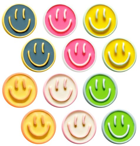 DIFIT Imanes Nevera Resina con Sonrisas Imanes Pizarra Magnetica, 12 Piezas | Imanes Pequeños, Decorativos, Bonitos y Duraderos de 6 Colores para Nevera, Pizarra Magnética, Oficina y Escuela