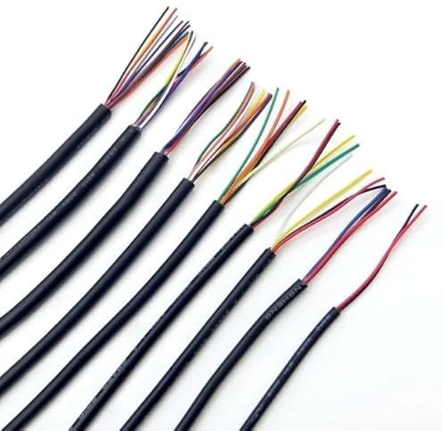 Câble fil gainé de 1M, 18awg, canal Audio, ligne 2 3 4 5 6 7 8 cœurs, câble en cuivre souple isolé, fil de commande de Signal UL2464(1M_18AWG (8CORES))