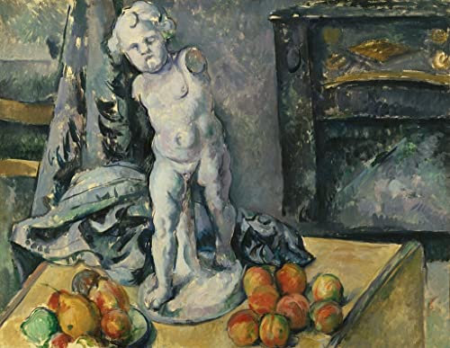 PTLYE Klassische Malerei Leinwand Wandbild Leinwand Poster Stillleben mit amor aus gips von paul cézanne Moderne Leinwand Bilde für Bürodekoration 60x90cm
