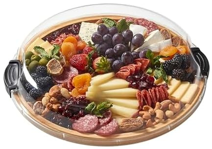 FARBERWARE Build-a-Board Cutting Board with Single Compartment and Clear Locking Lid for Charcuterie, Snacks, and More, Bamboo