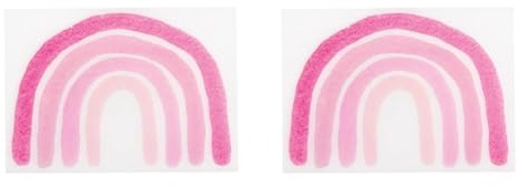 Rayher Wachsmotiv Regenbogen, pastellrosa, 7 x 5 cm, 1 Stück, zum Kerzen verzieren, Verzierwachs für z.B. Taufkerze, 31636256, Rosatöne (Packung mit 2)