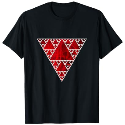 Red Sierpinski Triangles Fractals Geometry Math Shapes Mania T-Shirt