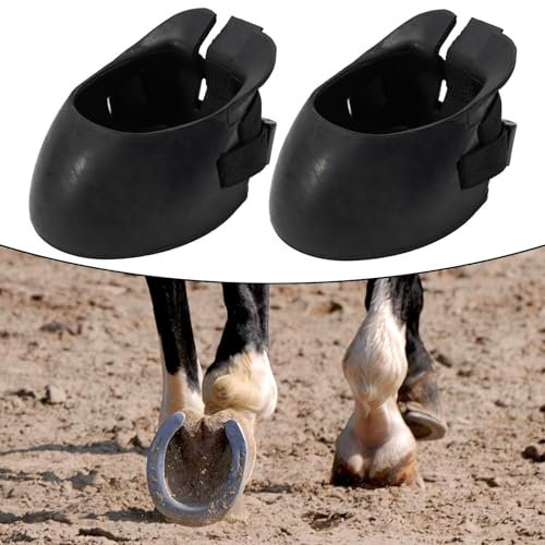 rutschfeste Hufschuhe aus Gummi für Pferde, Hufschutzschuhe, Hufschoner, 2er-Set (M)
