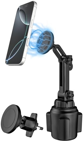 Kolasels Auto Getränkehalter Handyhalterung Magsefa, [2 in 1] KFZ Becherhalterung Handy Halter Magnet, Lüftung Handy Halterung Magnetkraft for iPhone 16 15 14 Pro Max, Galaxy & alle Handys