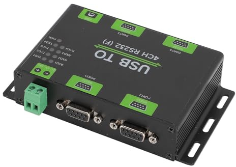 Adaptador Convertidor USB a RS232 Aislado Industrial, Programa de Chip FT4232HL Original, Fusible de Reinicio Automático, Diodo de Protección, con Cabezal Hembra RS232 de 4 Canales