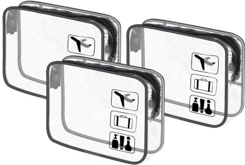 3 Stück Transparent Kosmetiktasche Kulturtasche Damen Wasserdicht | Durchsichtig, Toilettentasche, Für Flugzeug Handgepäck, Herren Damen, Reise Gadget Szubehör