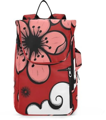 Amooorous Sporting Goods Tennistasche, wasserdicht, rote Kirschblüte, 2 Schläger, Tennis, Büchertasche, Turnbeutel für Männer und Frauen, Tennis, Sport