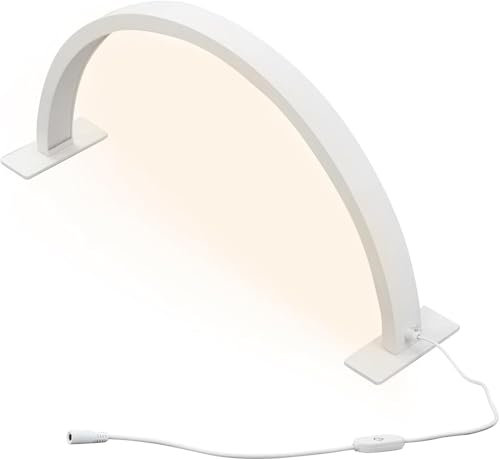 VIHBRAI Lampada a mezzaluna, pieghevole a LED per unghie, lampada da tavolo per unghie, lampada per bellezza/ciglia/lettino cosmetico (mezzaluna – bianco)