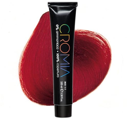 Cromia, Tinta per Capelli Senza Ammoniaca, Rosso Intenso 7.66 | Effetto Brillante e Colore Intenso, Copertura dei Capelli Bianchi, Colorazione Permanente in Crema, Facile Applicazione