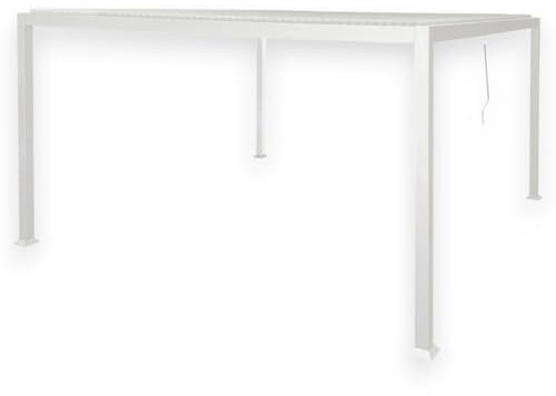 Briconess.com Pergola bioclimatica 4x4 in Alluminio Bianco con Copertura a lamelle frangisole orientabili