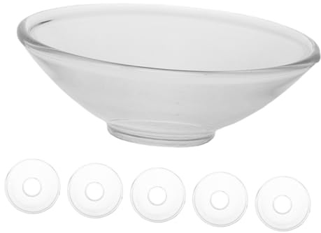 OUNONA 6pcs Shabbat Candles Glass Candle Drip Protectors, round Reusable Wax Drip Catchers for Taper Candlestick Holders, Easy-clean Home and Holiday Party Use