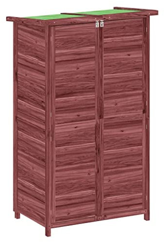 Cobertizo de madera maciza de pino y contrachapado, 83 x 57 x 140 cm, resistente y duradero para almacenamiento de jardín y herramientas