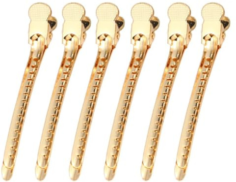 Wambere 5 Stück Damen Haarspangen 9.5cm Haarklammern Friseurbedarf Haarklammern Haarclips Metall Abteilklammern Friseur Haarklemmen Friseur Haarschmuck für Friseursalon Haarstyling Zubehör,Gold