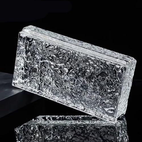 Cloison de séparation, briques rectangulaires en verre transparent, briques en cristal solides double face, cloison décorative, briques en verre solides transparentes, paravent, pour salle de bain, po
