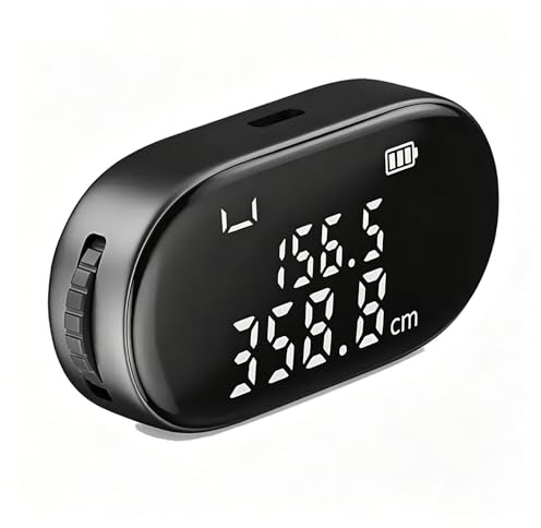 Uadme Digitales Maßband, 99,9m Entfernungsmesser mit LCD-Display, Digitalanzeige Rolllineal Elektronisches Lineal Wiederaufladbares, Flexible cm in Ft Switching