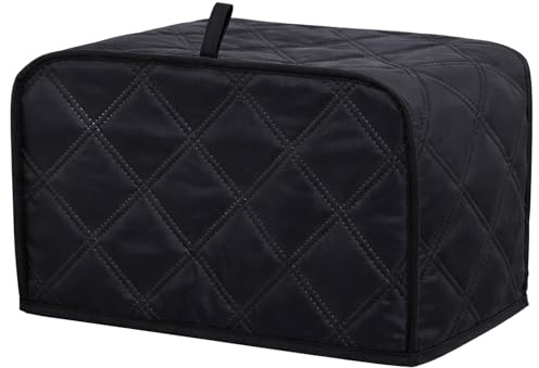 2 Slice Toaster Cover, Toaster Covers 2 Slice Wide Slot, Universal Size Two Slice Toasters Cover, Quilted Polyester and Cotton Dust Protection for Kitchen Small Appliance, Black