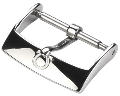 Edelstahl Uhrenschließe Polierte Hufeisen-Form Dornschließe für Omega | Ersatz Vintage Retro Zubehör für Lederarmbänder Casual Dress Herren Damen