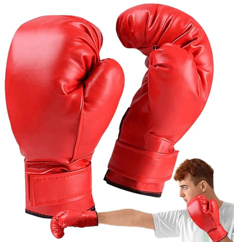 Boxningshandskar för barn – PU 6 oz 8 oz | Stansningshandskar läder boxi-ng träning Fo-r vuxna och ki-skydd fitness sport – es | alla ändamål väska vantar med wrap-Aro