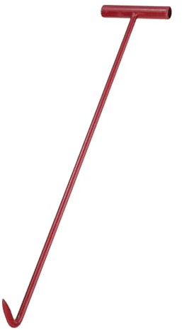 PATIKIL Manhole Hook 20 Inch, Threaded Steel T-Shaped Lid Manhole Cover Lifter with Pointed Tip for Lifting Pulling Storm Drain Cover, Black