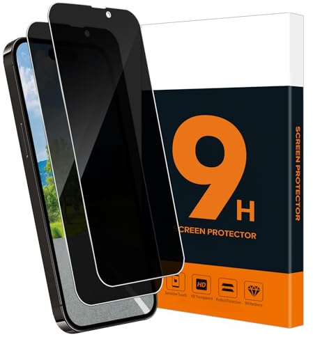Carantee 2 Stück Schutzfolie für iPhone 15 Pro Blickschutzfolie, 2.5D Passgenau Anti-Kratzer Anti-Spy Privacy 15 Pro Displayschutz, Luftblasenfreie Installation Anti-Schock Sichtschutz