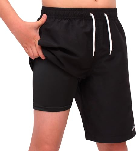 MEILONGER Boys Swimming Shorts with Compression Liner Quick Swim Trunks for Teen & Kids Dry Stretchy 2 in 1 Board Shorts Size 8,10-12,14-16,18-20 Years