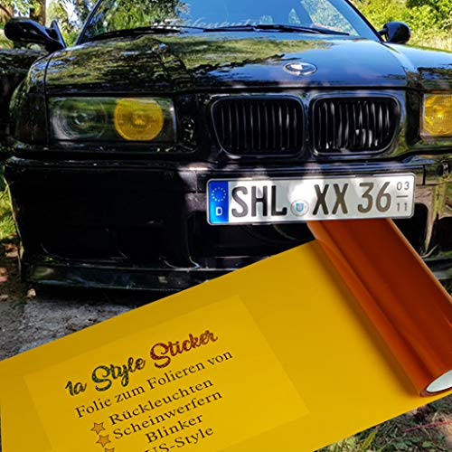 1A Style Sticker Folie Orange Nebenlscheinwerfer Folie passend für BMW
