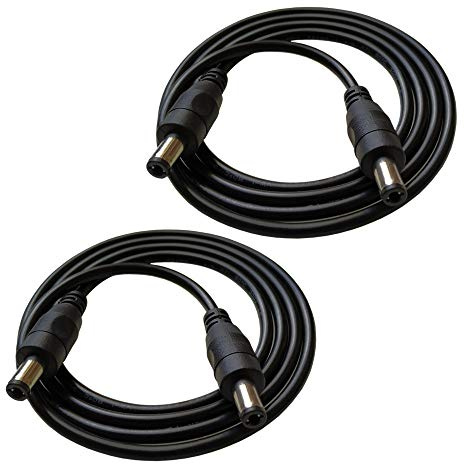DZYDZR 2 Stücke Stecker auf Stecker 2,1mm/2,5mm zu 2,1mm/2,5mm DC Verlängerungskabel Schwarz 22 AWG Kupferdraht (1m/3,3ft)