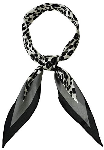 sourcing map Damen Tierdruck Leopard Rhombus Schal Halstücher Halstuch Grau Weiß 103 x 33cm