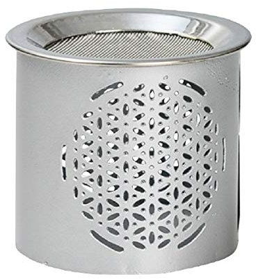 Räucherstövchen Blume des Lebens Silber Höhe 6 cm