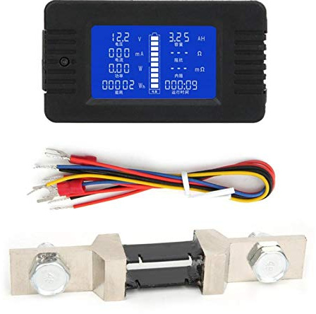 Batterietestdetektor mit 200-A-Shunt-Testkopf-Batterietestmonitor, hochgenaues PZEM-015-Multifunktionsgerät zur Messung der Spannungsbatterie(015 English (with 200A shunt))