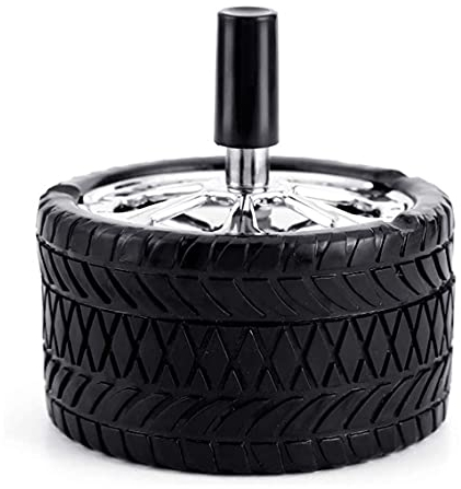 Cisixin Mode Reifen Aschenbecher Tragbarer Aschenbecher mit Deckel Kreativer Drehaschenbecher Taschenaschenbecher für Personalisierte Verzierungen