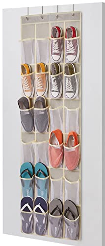 Lifewit Organizer über der Tür für Schuhe, Hängeregal Stoff Hängeorganizer mit 24 Taschen, Schuhregal Hängend Kleiderschrank Organizer für Schlafzimmer, Badezimmer, Schrank, Hellgrau