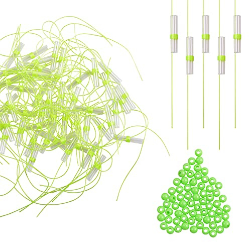 100stk Angeln Posen Stopper Fadenstopper mit Perlen Angeln Schnurstopper Spirolino Posen, Forellenangeln, Angeln auf Forelle Fadenstopper Posenstopper Angelgerät