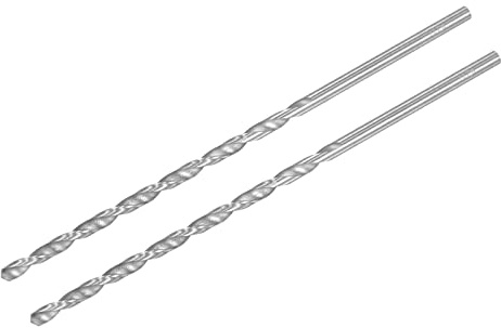 sourcing map HSS (Hochgeschwindigkeitsstahl), extra lange Spiralbohrer, 4,5 mm Bohrerdurchmesser 160 mm Länge, für gehärtetes Metall, Holzarbeiten, Kunststoff, Aluminiumlegierung, 2 Stück