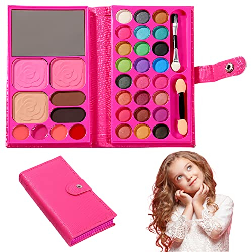 Shinybox Kinderschminke Mädchen Set, Waschbar Make up Spielzeug, Kinder Schminkpalette, Makeup Rollenspiel Geschenk Spielzeug Mädchen für Weihnachts, Geburtstag, Halloween, Prinzessin Rollenspiel