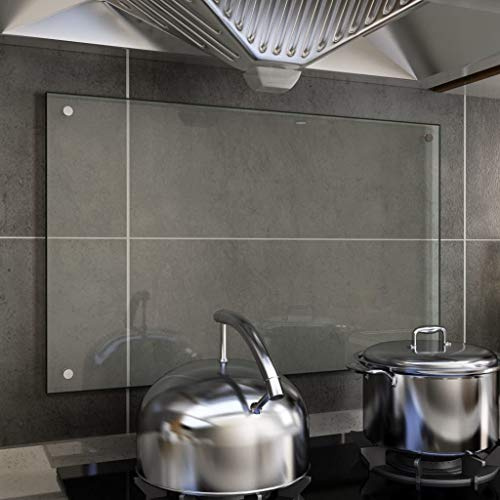 Mogou Kitchen Backsplash，Kitchen Glass Splashback Toughened & Heat Resistant, Backsplash For Kitchen Cooker, Glass Hob Splashback Transparent 80x50 cm Tempered Glass