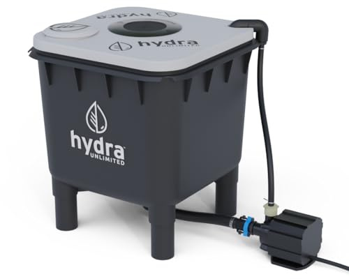 Hydramax Home Bucket Deep Water Culture Hydroponic System with Pump and air circulators for Indoor Growing of Vegetables, Fruits, and Medicinal Herbs (1-Bucket)
