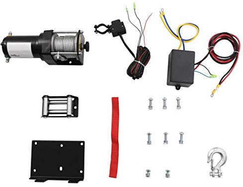 INLIFE Elektrische Seilwinde + Montageplatte Rollenführung 1360 kg 12V,8.65kg,210230